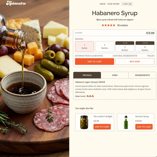 Habanebro use case website screenshot of the product page